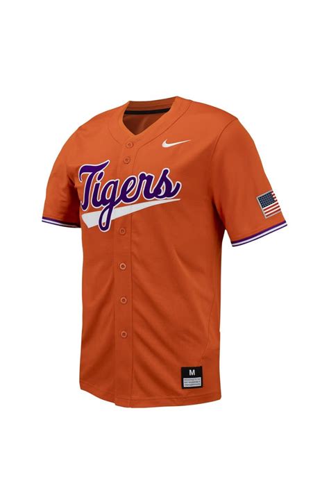 men's nike orange clemson tigers replica full-button baseball jersey|clemson baseball hats.